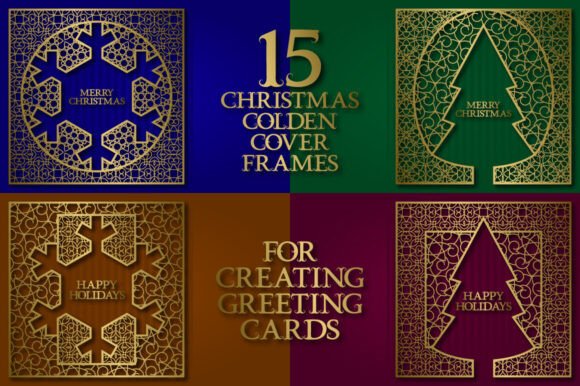 15 Christmas Golden Frames: Premium Illustrations for Seasonal Branding