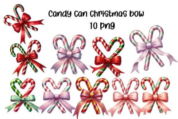 Candy Cane Christmas Bow Clipart Bundle Review