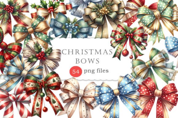 Christmas Coquette Bows PNG Ribbons Illustrations Review