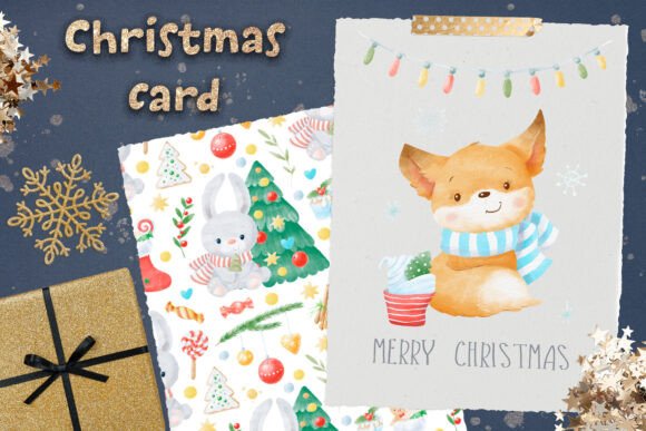 Christmas Fox Postcard Png Review