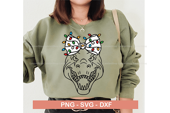Christmas Light Coquette Bow Png, T-rex Review for Illustrations