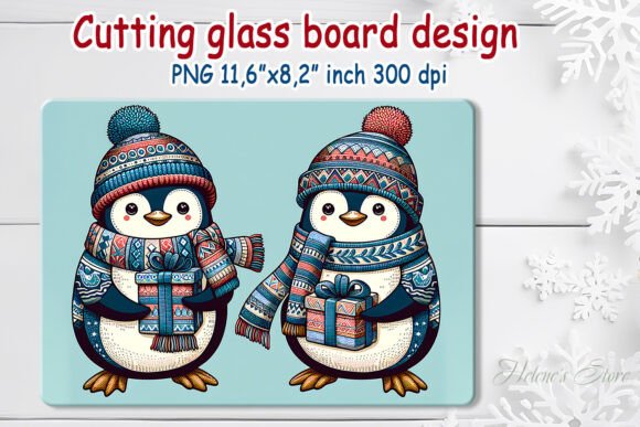 Christmas Penguin Glass Board Sublimatio: A Review of Seasonal Illustrations