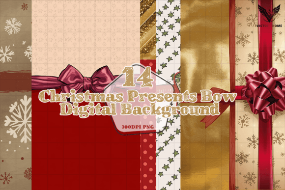 Christmas Presents Bow Digital Illustrations Review