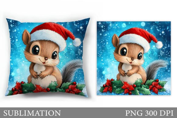 Christmas Squirrel Pillow Sublimation Review for Illustrations