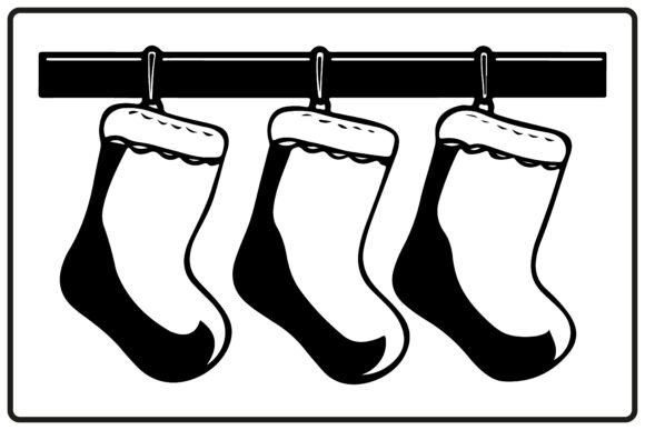 Christmas Stockings Hanging Silhouette: Illustrations for Branding