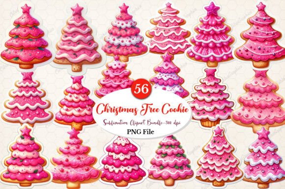 Christmas Tree Cookie Clipart Bundle for Seasonal Illustrations