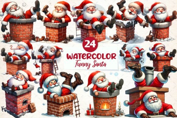 Funny Santa Christmas Sublimation for Illustrations