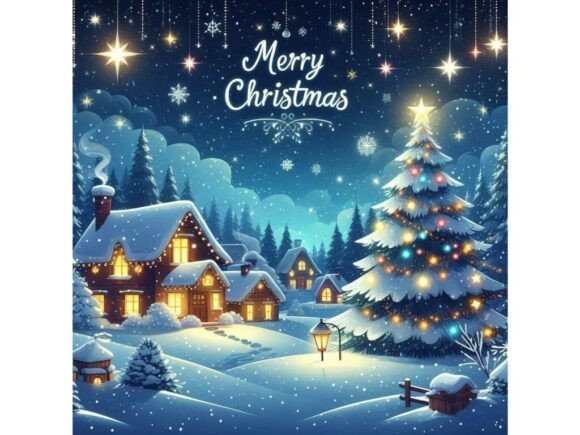 Merry Christmas Night with Glowing Stars: A Brand Designer’s Review of Illustrations
