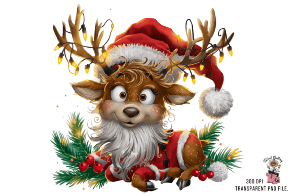 Quirky Christmas Reindeer Clipart PNG Review