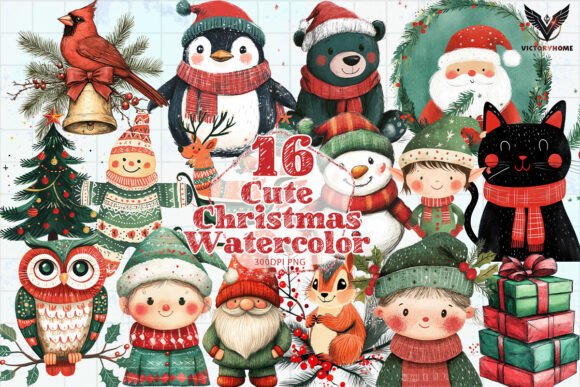 Review: Cute Christmas Watercolor Clipart PNG