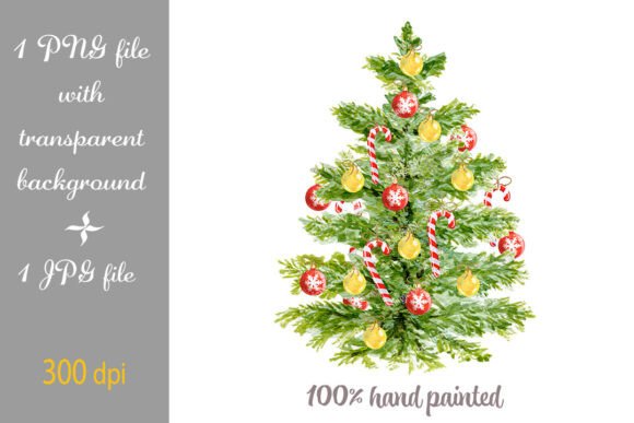 Reviewing Christmas Tree Watercolor Spruce PNG JPG