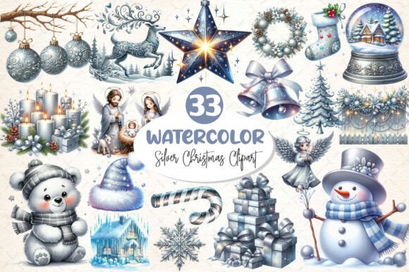 Silver Christmas Sublimation Clipart: A Brand Designer’s Review for Illustrations