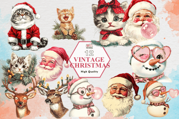 Vintage Christmas Clipart PNG Review