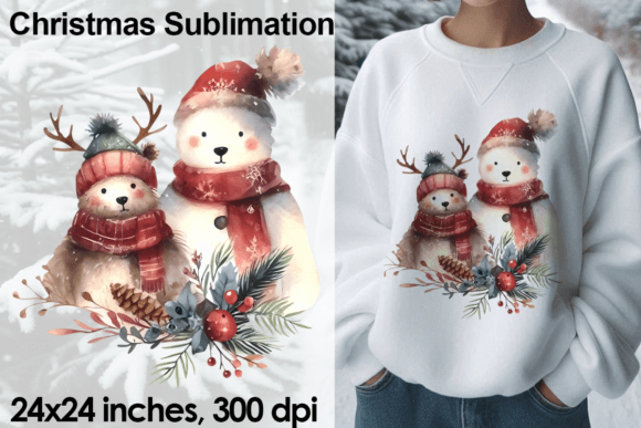 Watercolor Christmas Bears Sublimation: Editorial Review for Illustrations